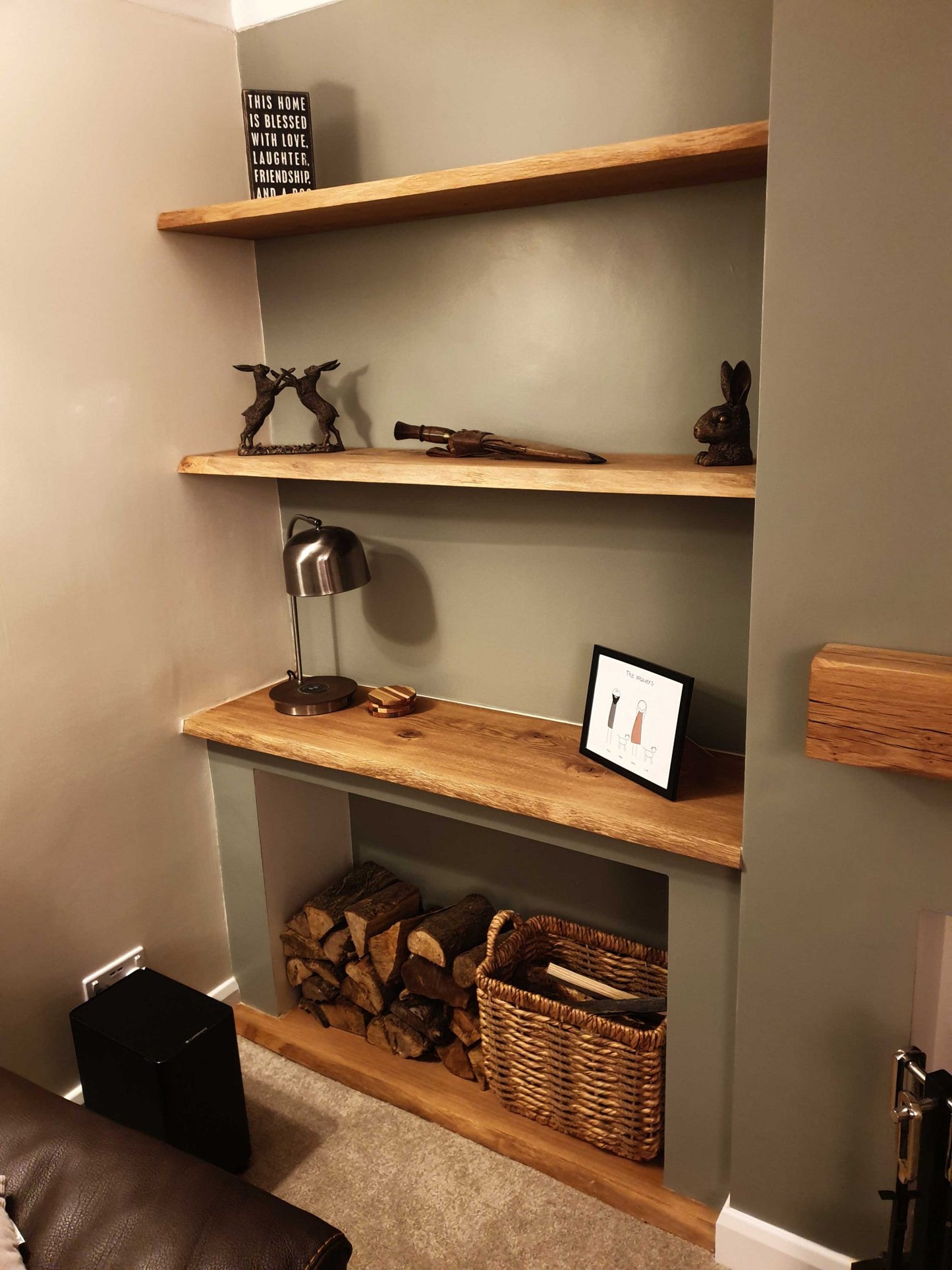 Oak Shelves with Brackets & Oils