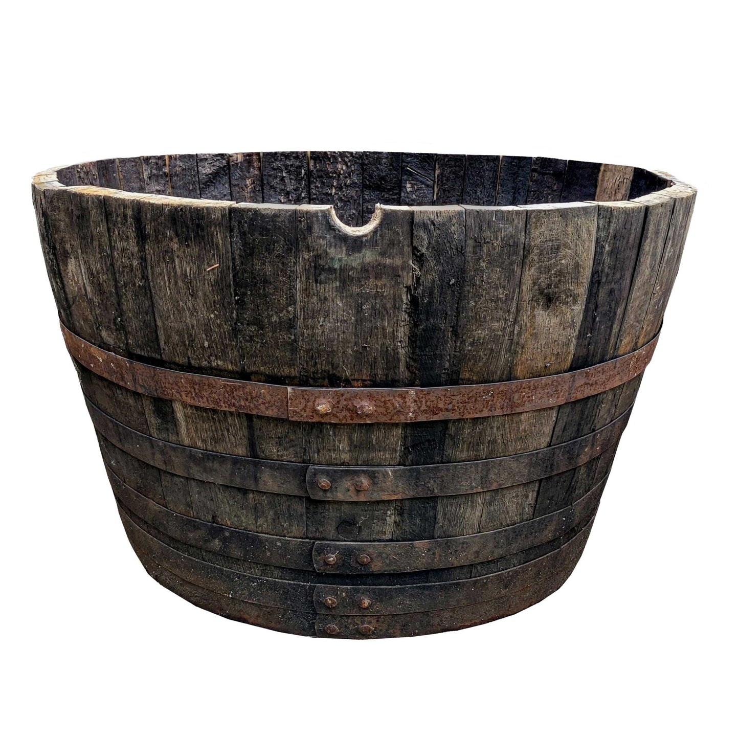 Oak Whisky Half Barrel Planters