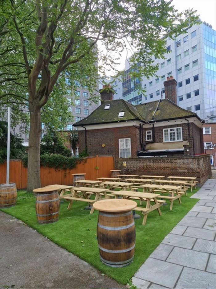 Round Wine Barrel Table with Handmade Barrel Stools