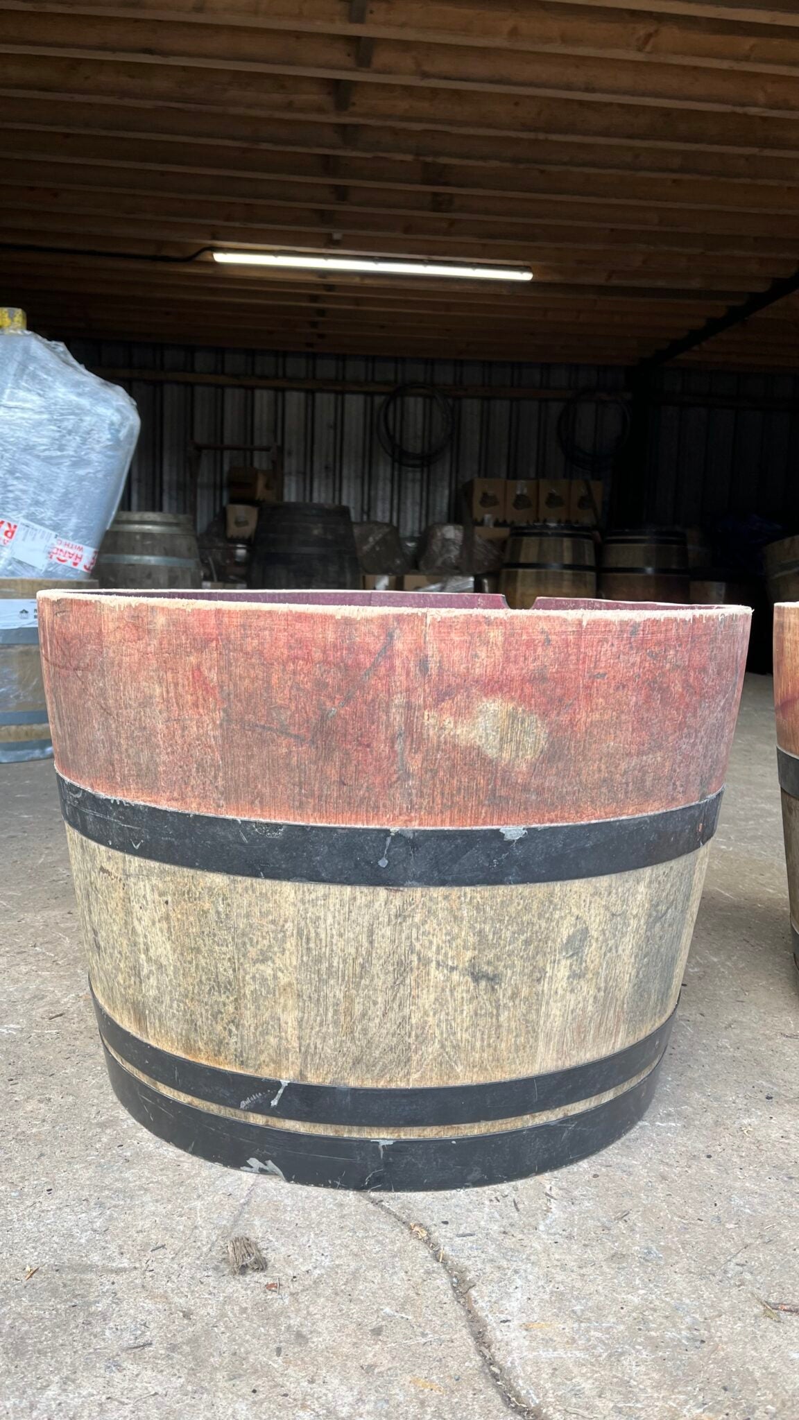 Oak Wine Barrel Planters