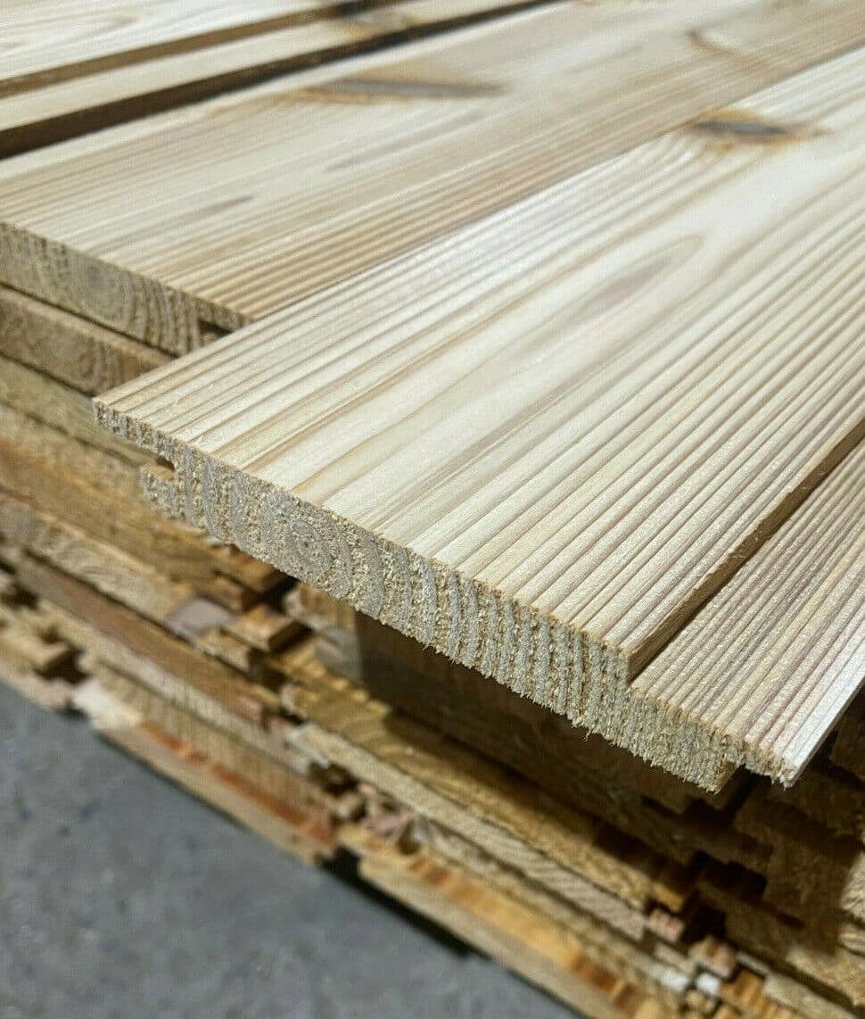 Freshly Cut British Western Red Cedar T&G Cladding