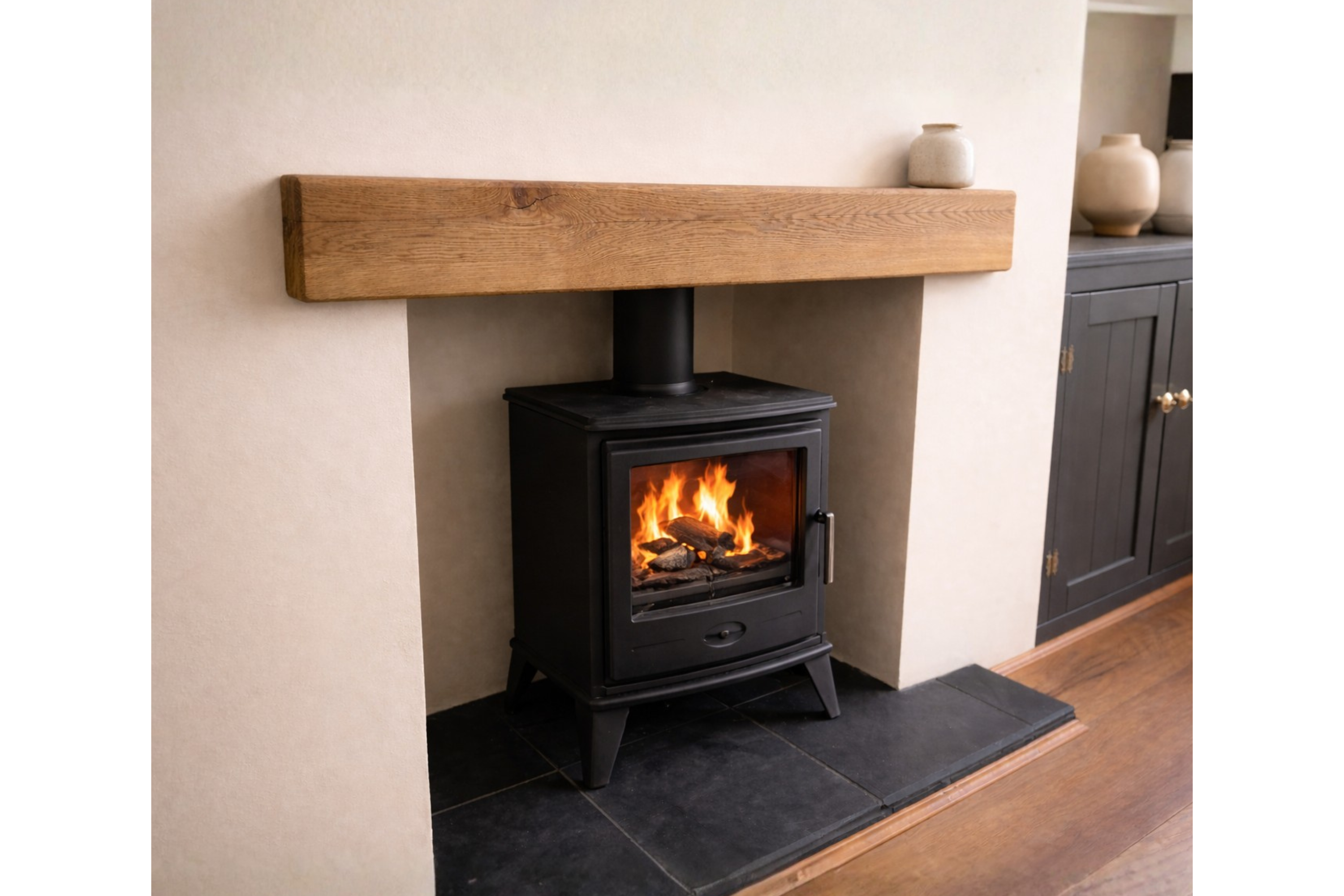 Oak Fireplace Fascia Beam – Solid Oak Mantel | Celtic Timber