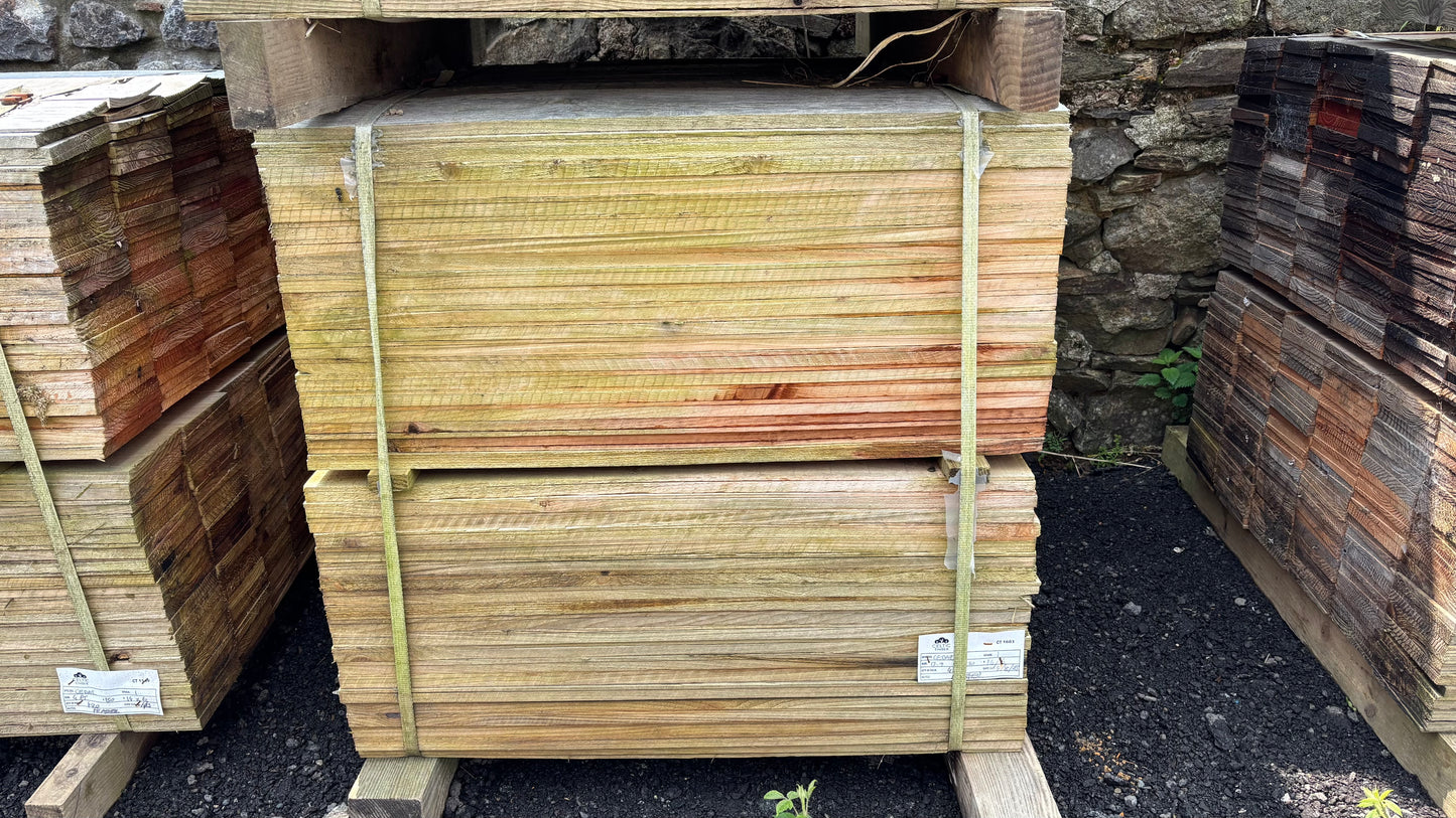 Naturally Treated Softwood Feather Edge Fencing Boards - Larch/Douglas Fir or Cedar