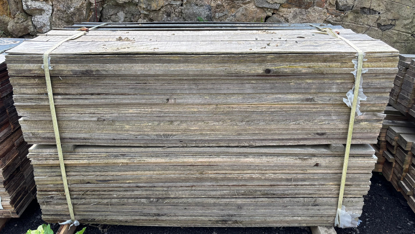 Naturally Treated Softwood Feather Edge Fencing Boards - Larch/Douglas Fir or Cedar