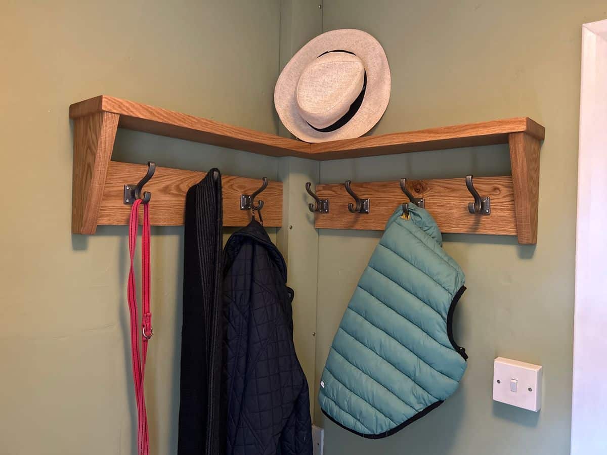 Solid Oak Coat Hook Rack
