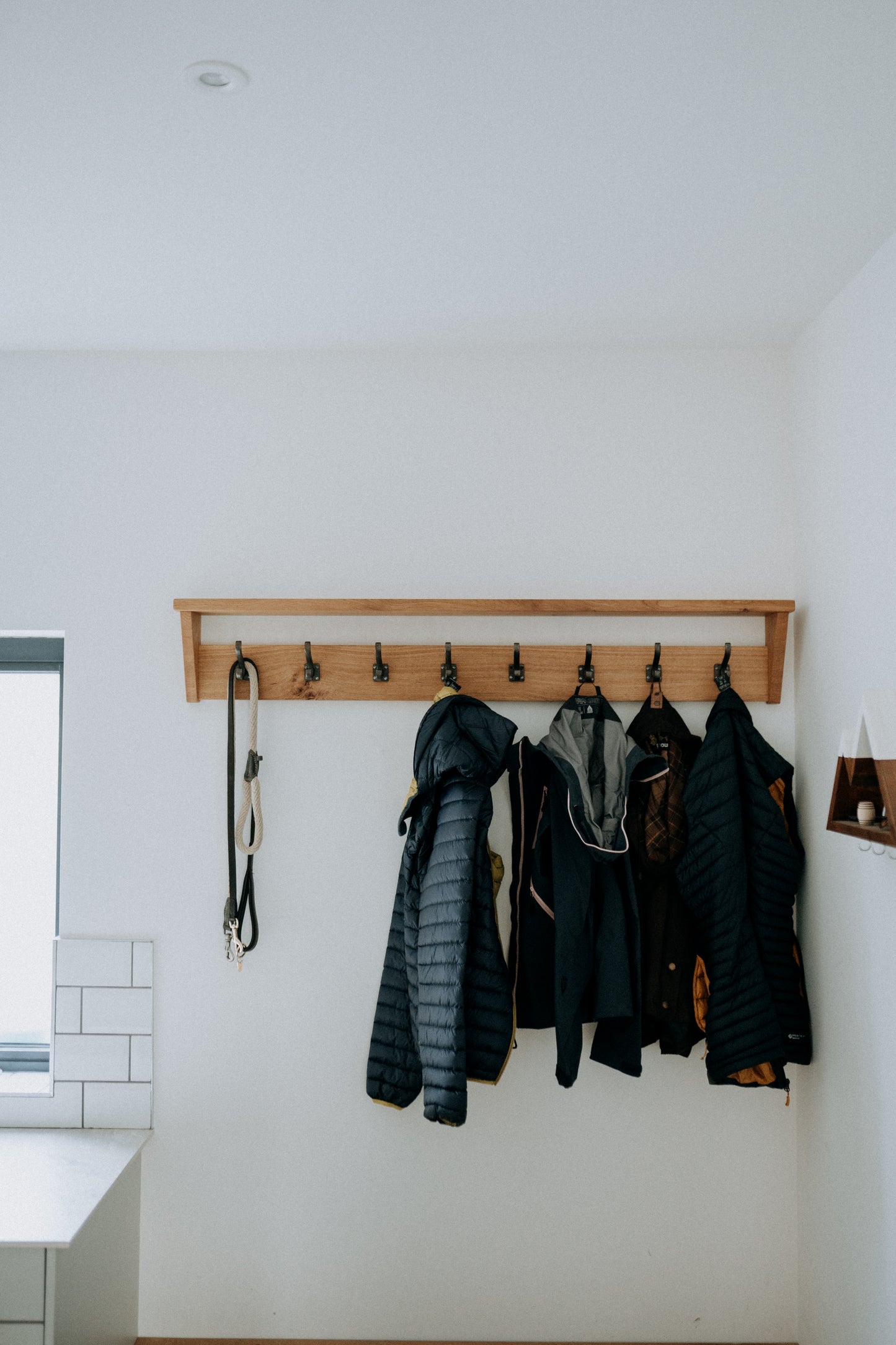 Solid Oak Coat Hook Rack