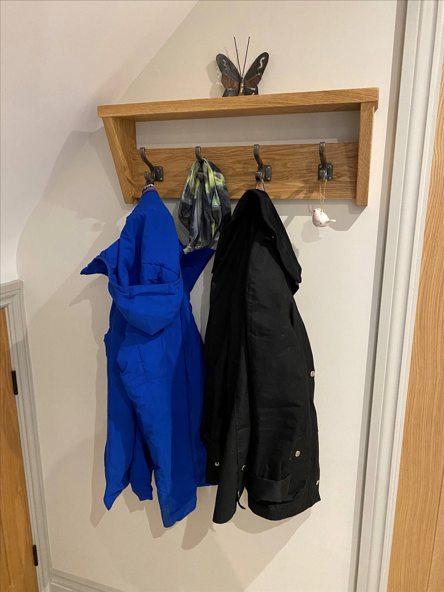 Solid Oak Coat Hook Rack