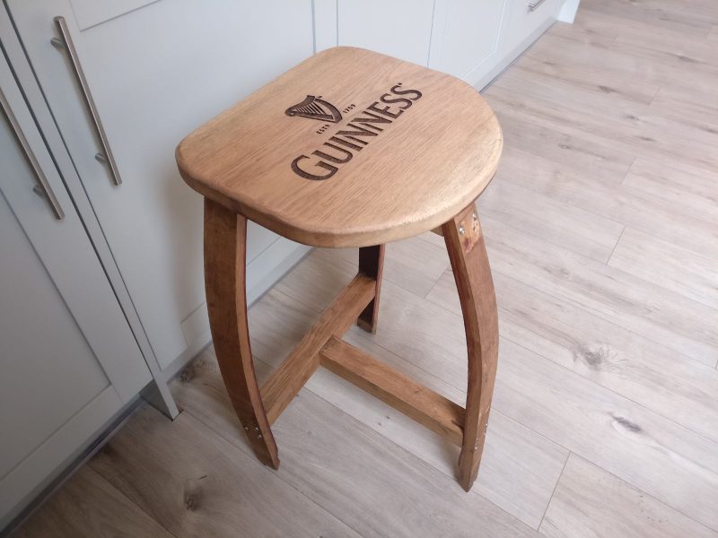 Handcrafted Oak Barrel Bar Stool