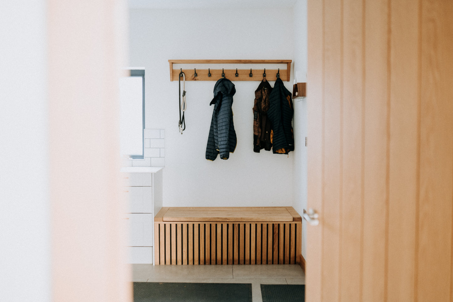 Solid Oak Coat Hook Rack