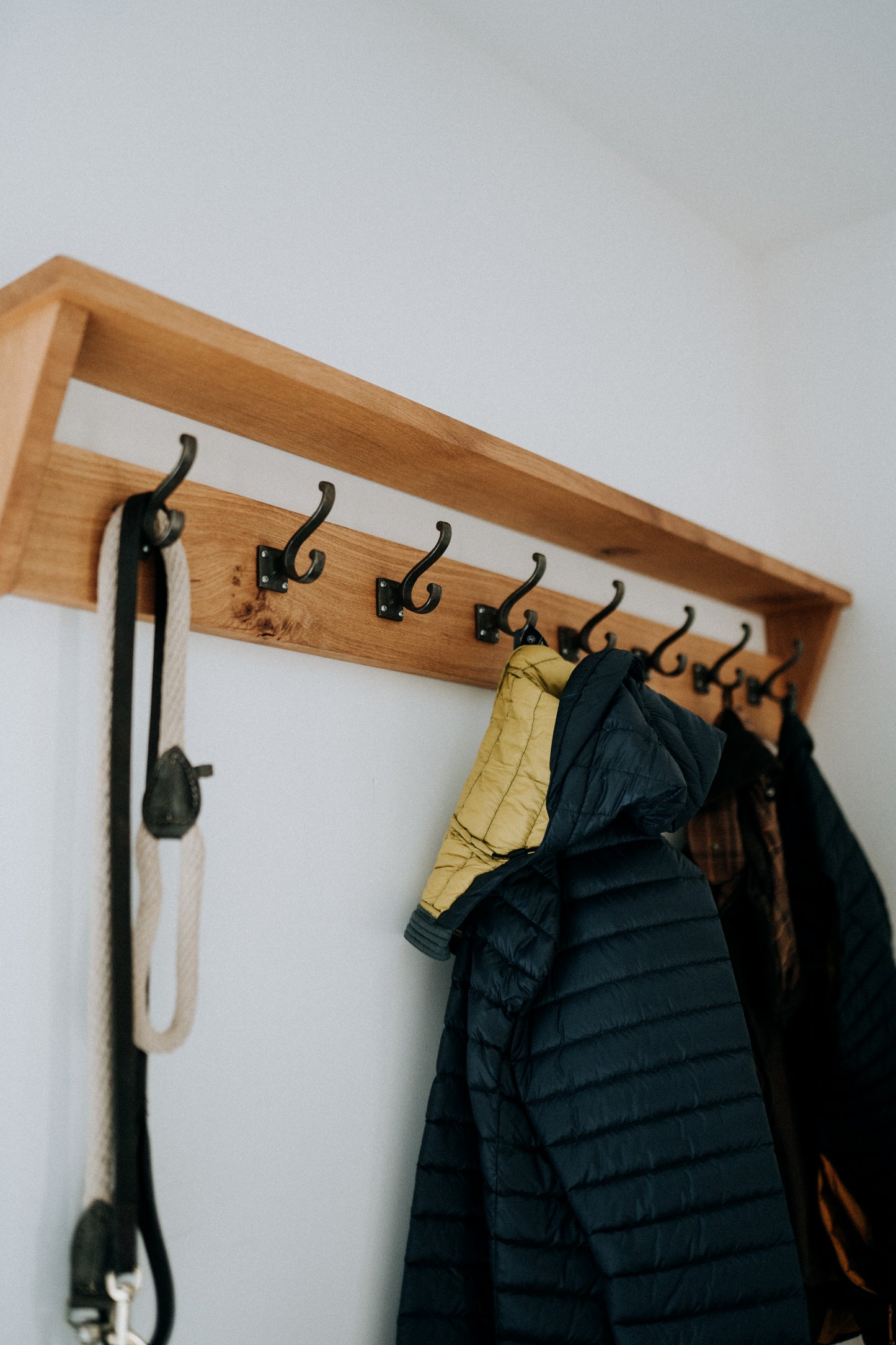 Solid Oak Coat Hook Rack