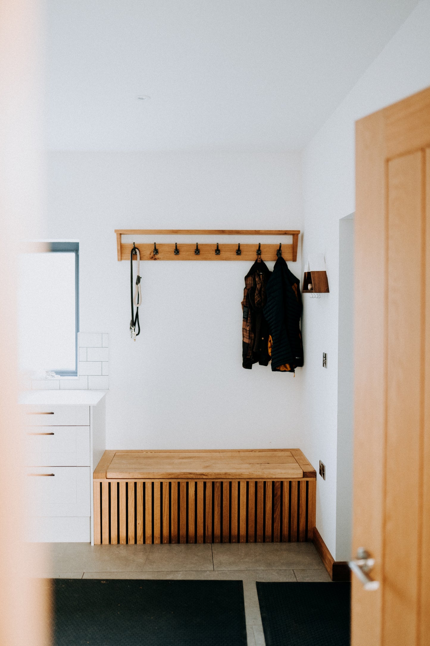 Solid Oak Coat Hook Rack