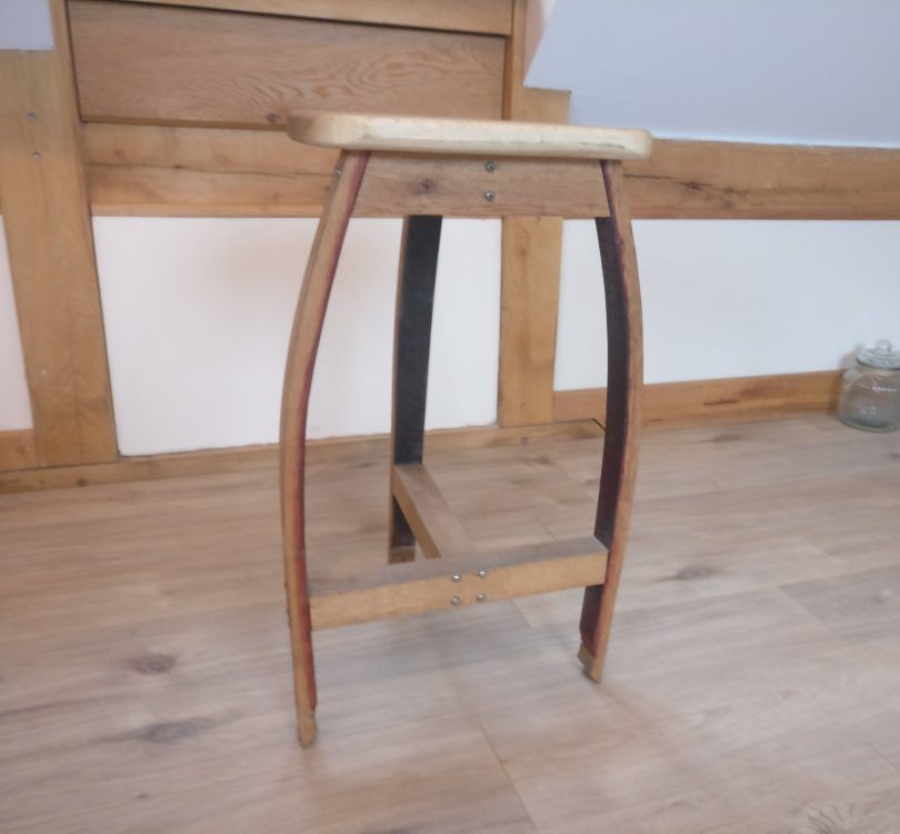 Handcrafted Oak Barrel Bar Stool