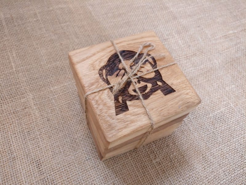 Pack of 4 Hand-Crafted Customised Oak Coasters - Laser Engraved
