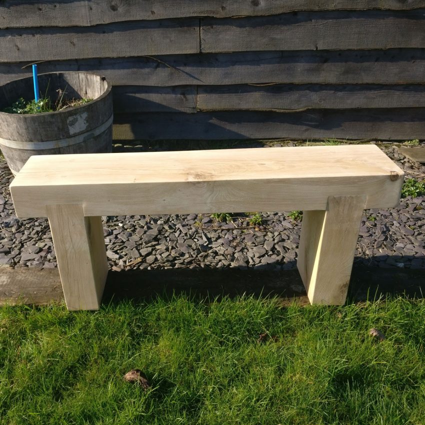 Solid Oak Beam Garden Bench