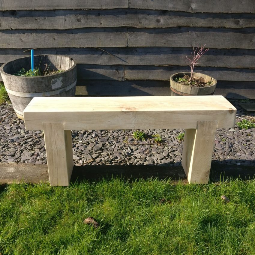 Solid Oak Beam Garden Bench