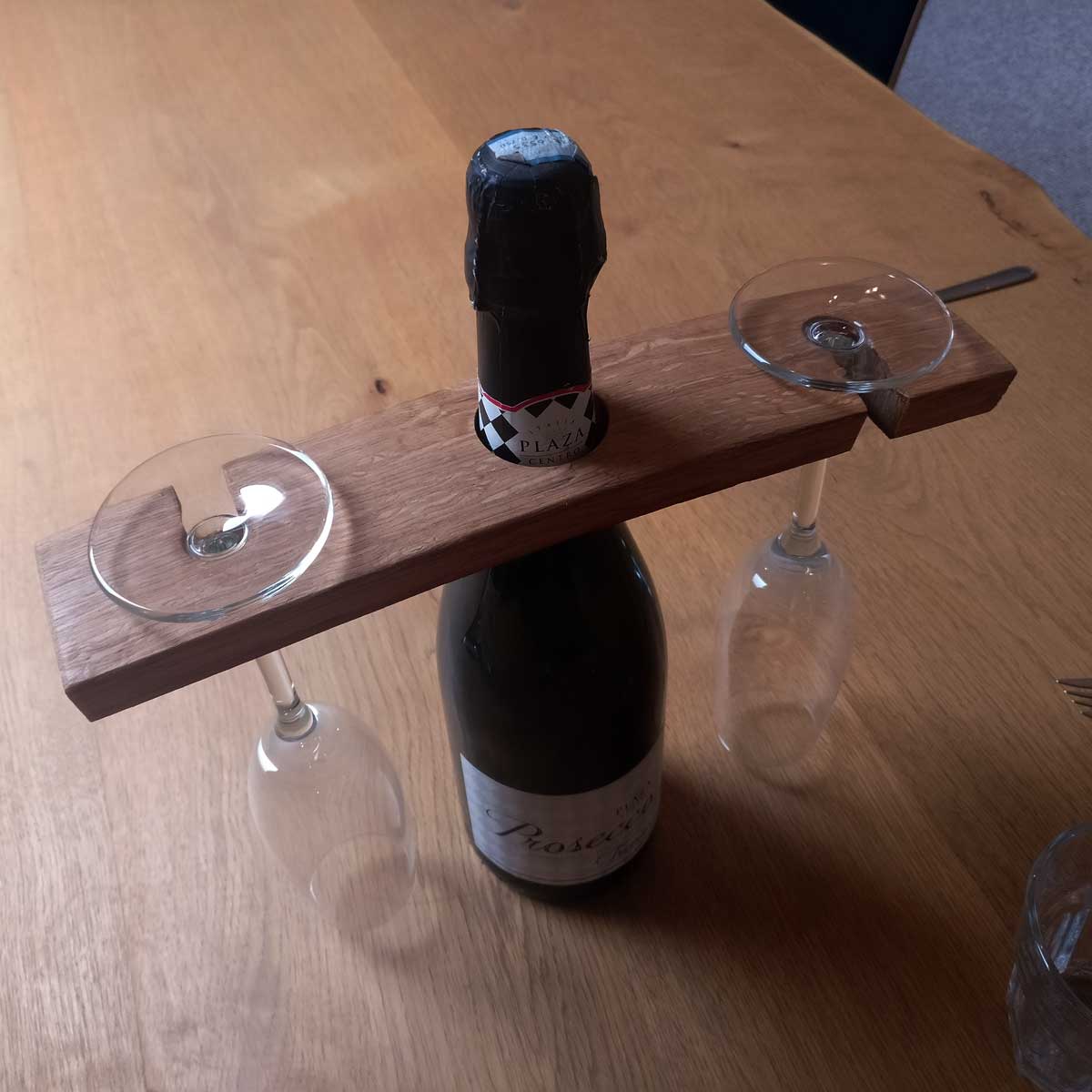 Oak Wine Barrel Stave Champagne / Wine Glass Holder