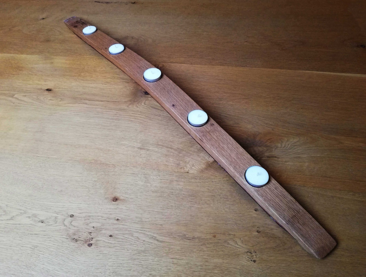 Oak Barrel Stave Candle Holder