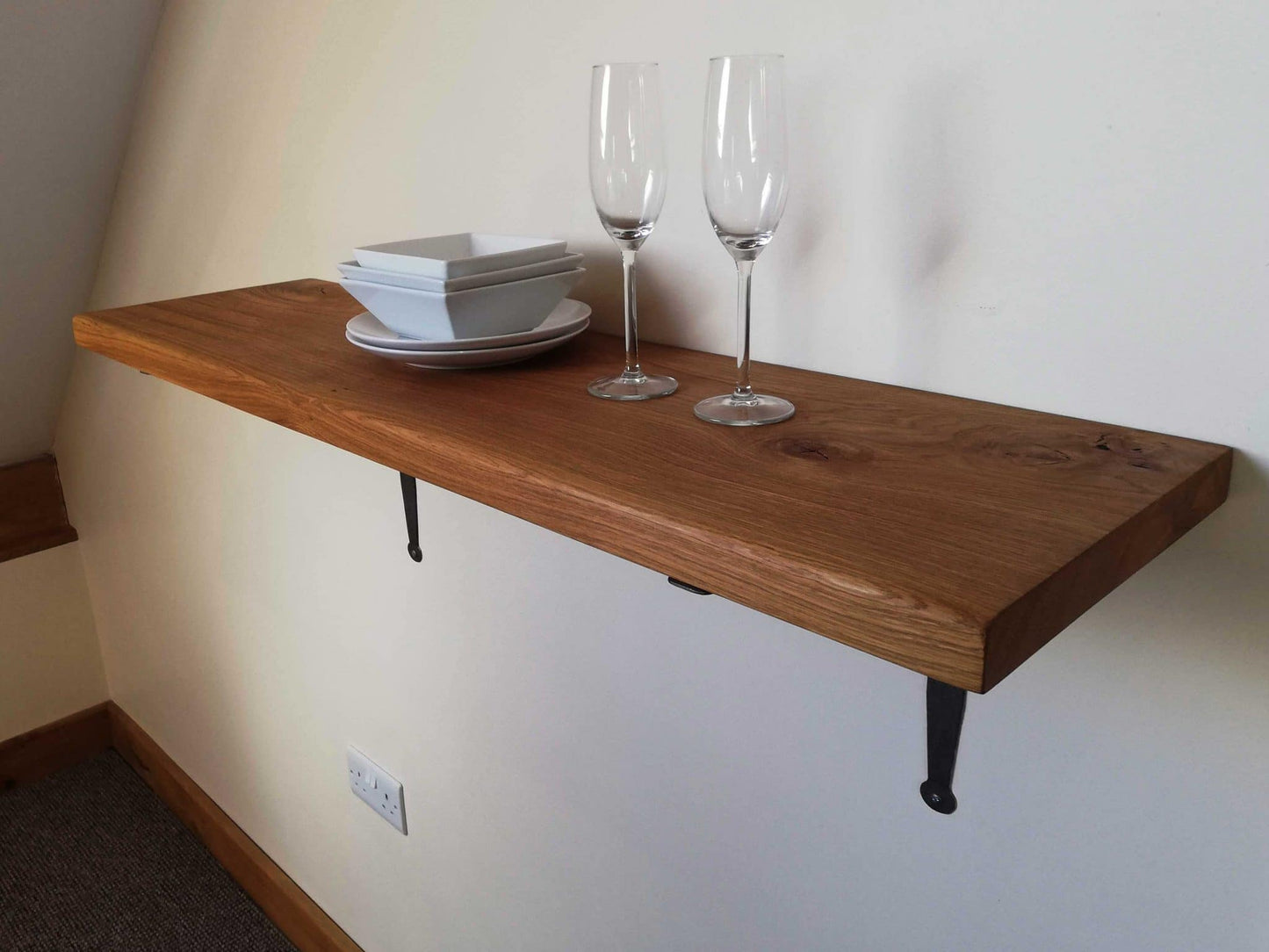Oak Shelves with Brackets & Oils