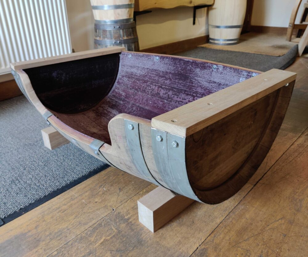 Oak Wine Barrel Dog Bed