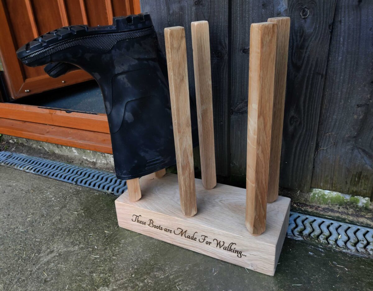 Solid Oak Welly Rack Stand