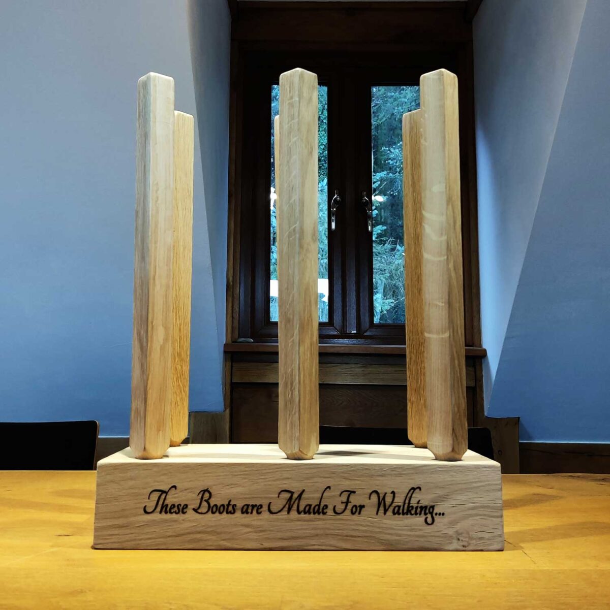 Solid Oak Welly Rack Stand