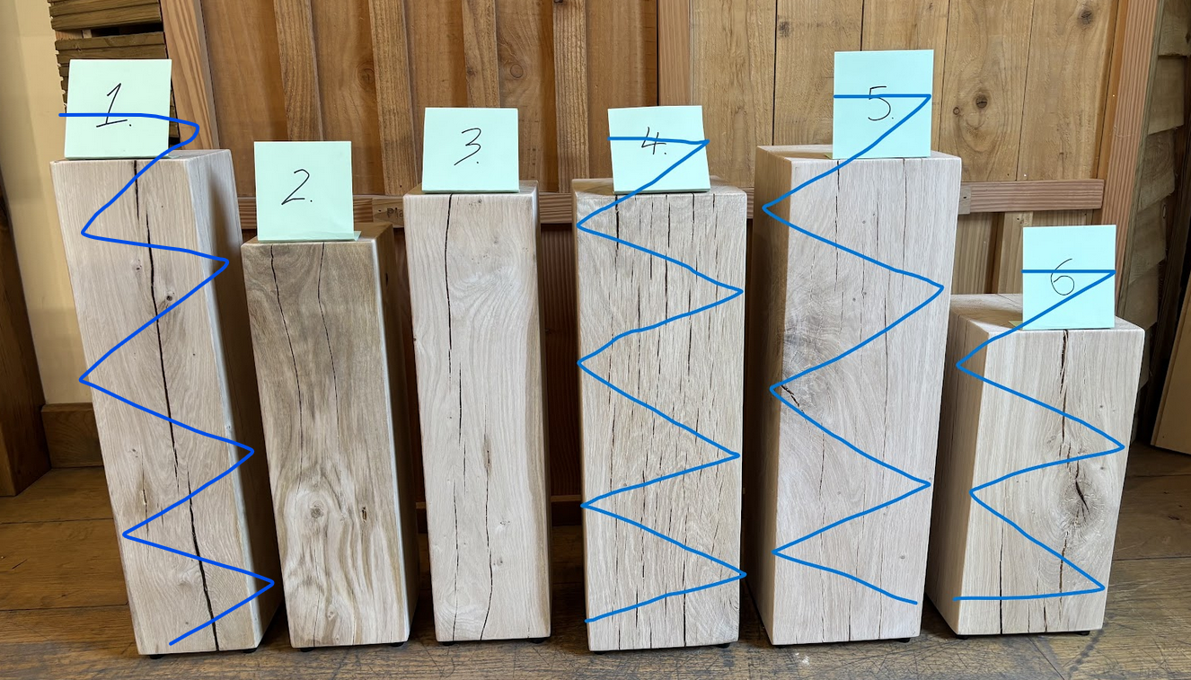 Solid Oak Beam Drinks Table / Lamp Stand