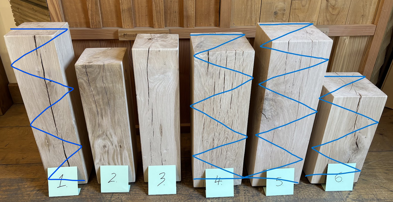 Solid Oak Beam Drinks Table / Lamp Stand