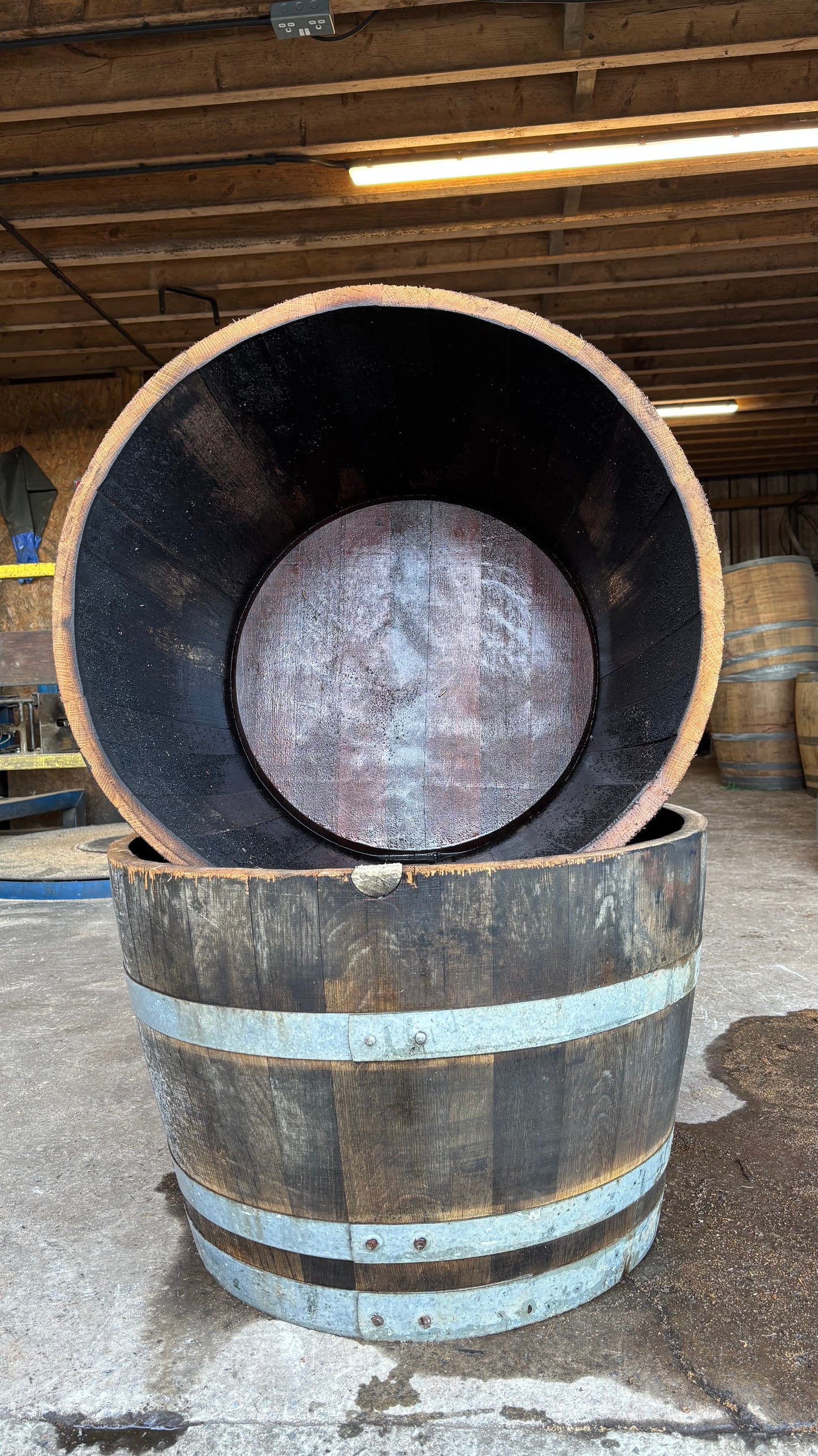 Oak Wine Barrel Planters