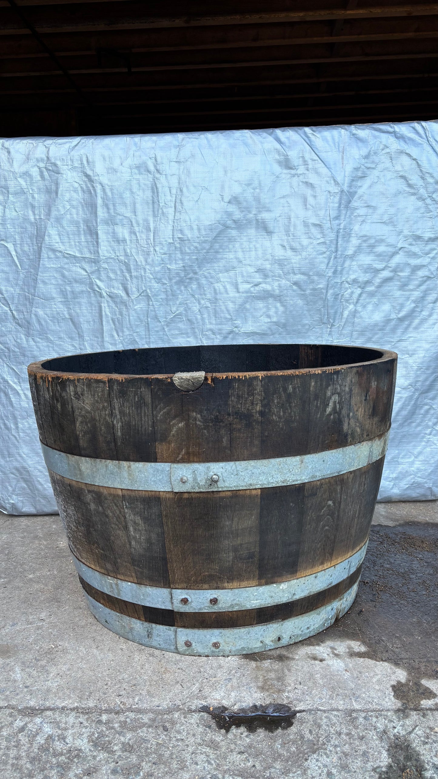 Oak Wine Barrel Planters
