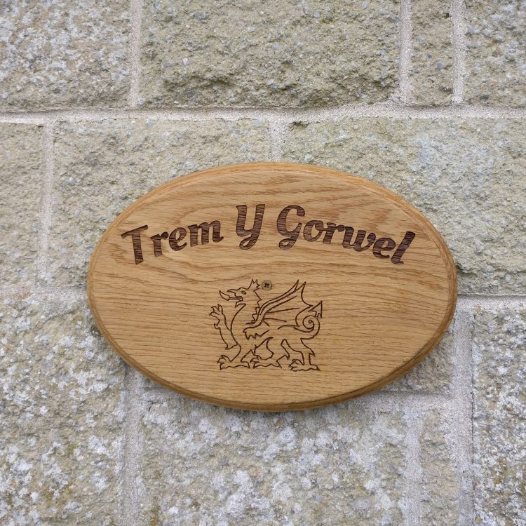 Personalised Engraved Oak House Number/House Name Plaque