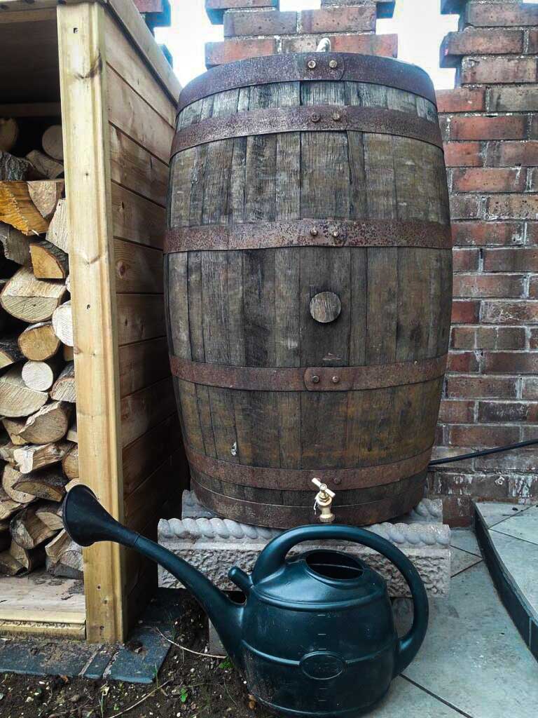 Oak Whisky Barrel Water Butt - 40 Gallon / 55 Gallon / 120 Gallon