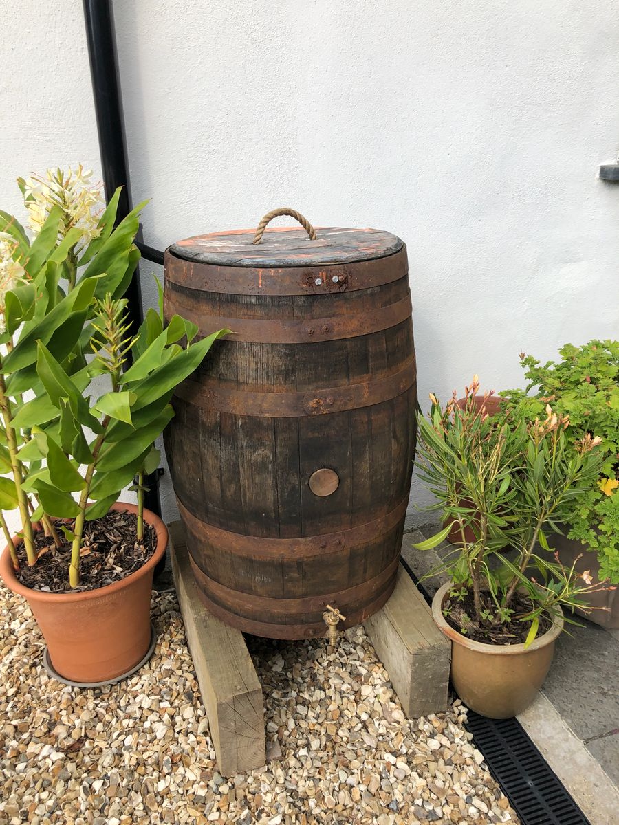 Oak Whisky Barrel Water Butt - 40 Gallon / 55 Gallon / 120 Gallon