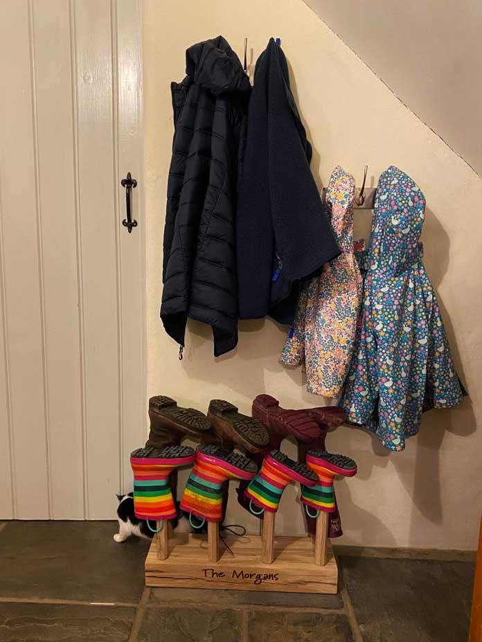 Solid Oak Welly Rack Stand