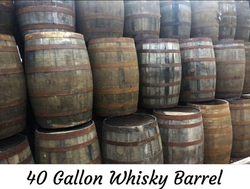 Oak Whisky Barrel Water Butt - 40 Gallon / 55 Gallon / 120 Gallon