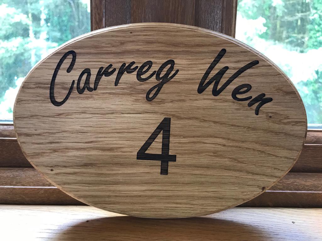 Personalised Engraved Oak House Number/House Name Plaque