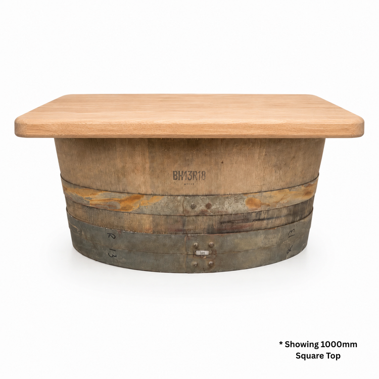 Round Wine Barrel Table with Handmade Barrel Stools