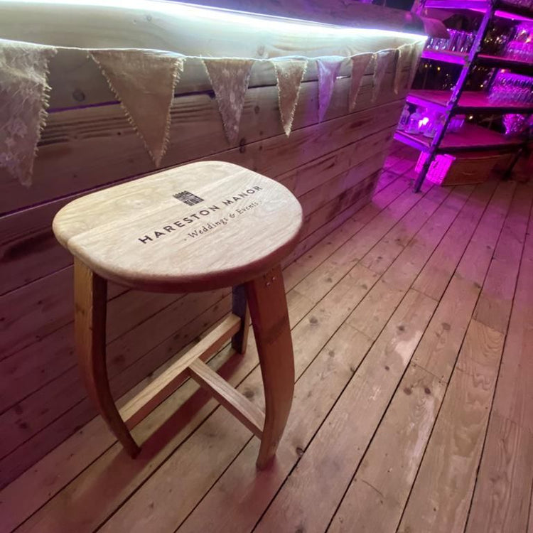 Handcrafted Oak Barrel Bar Stool