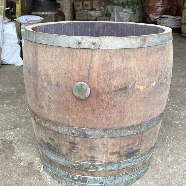 Oak Wine Barrel Planters
