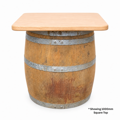 Round Wine Barrel Table with Handmade Barrel Stools