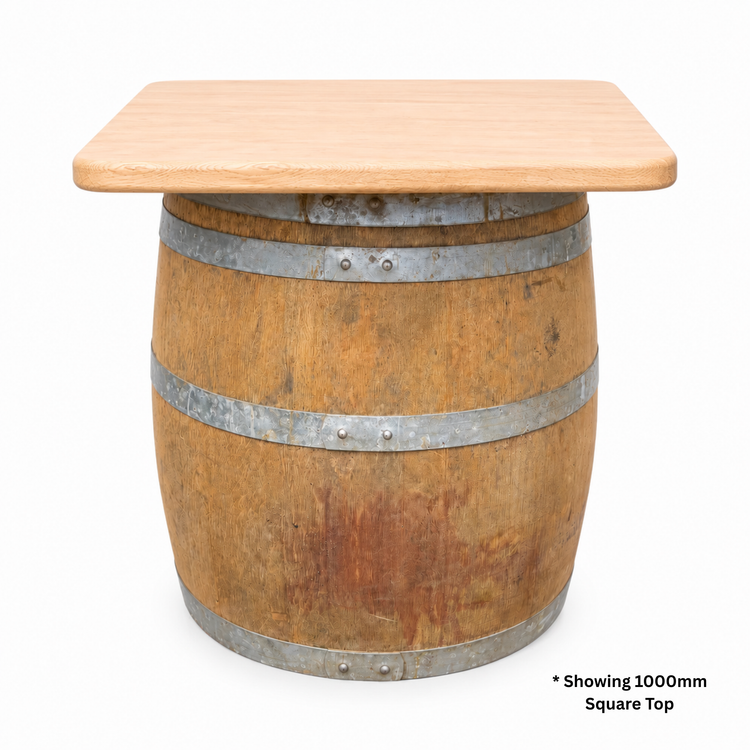 Round Wine Barrel Table with Handmade Barrel Stools