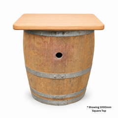 Round Wine Barrel Table with Handmade Barrel Stools