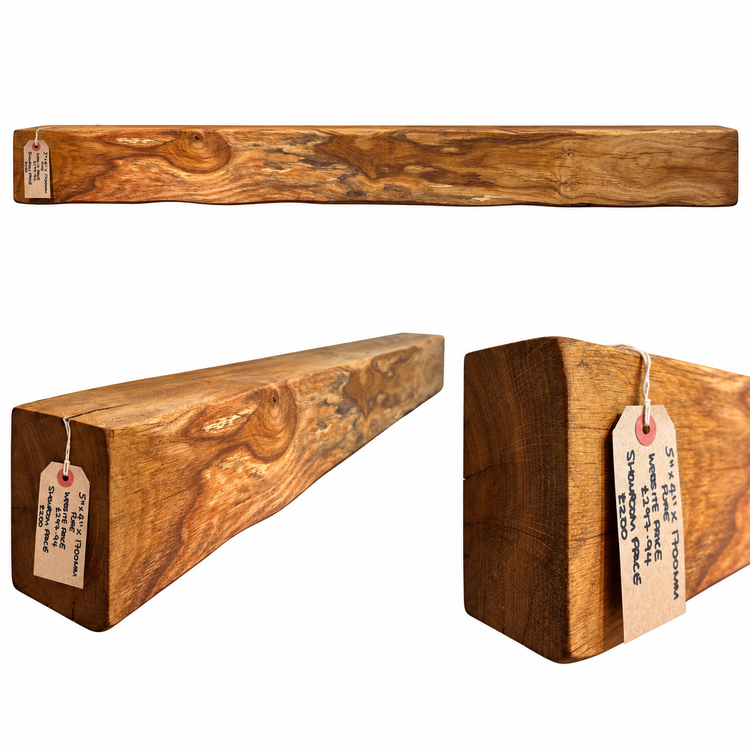 Clearance Solid Oak Fireplace Beams – Ready-Made, Individual Pieces