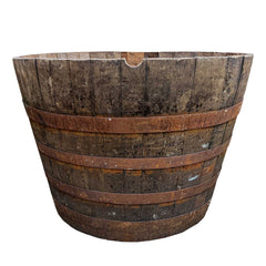 Oak Whisky Half Barrel Planters