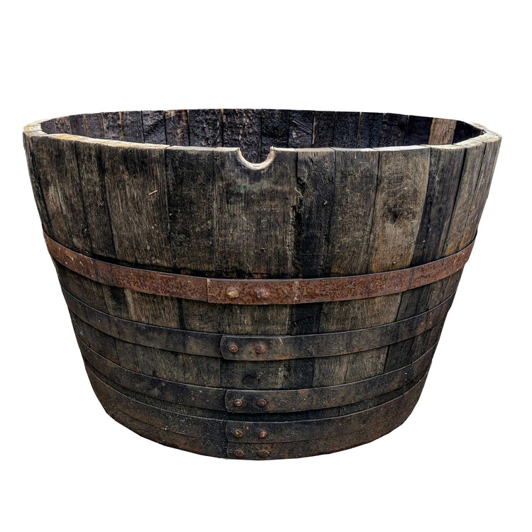 Oak Whisky Half Barrel Planters