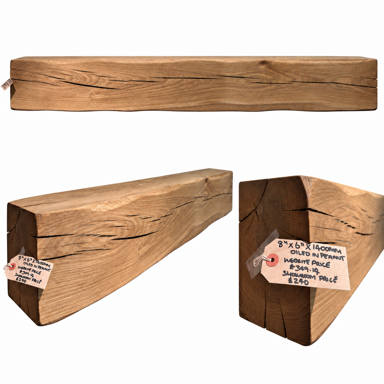 Clearance Solid Oak Fireplace Beams – Ready-Made, Individual Pieces