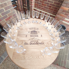 Round Wine Barrel Table with Handmade Barrel Stools