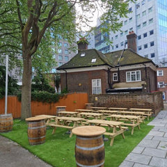 Round Wine Barrel Table with Handmade Barrel Stools