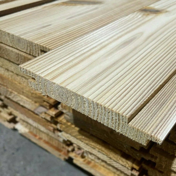 Freshly Cut British Western Red Cedar T&G Cladding