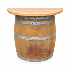 Half Wine Barrel Wall Table