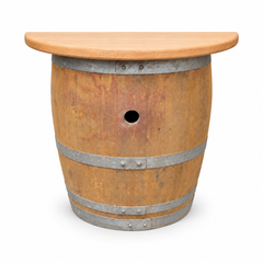 Half Wine Barrel Wall Table